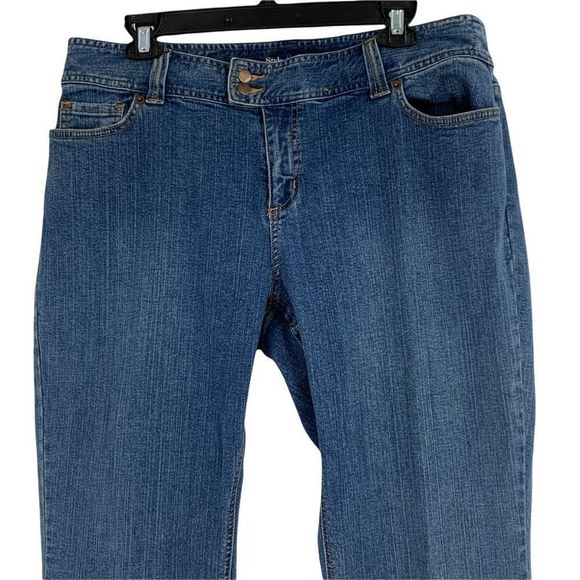 Style & Co Jeans size 16P 9988 Embellished bootcut spandex Blue Medium Wash - Picture 2 of 7